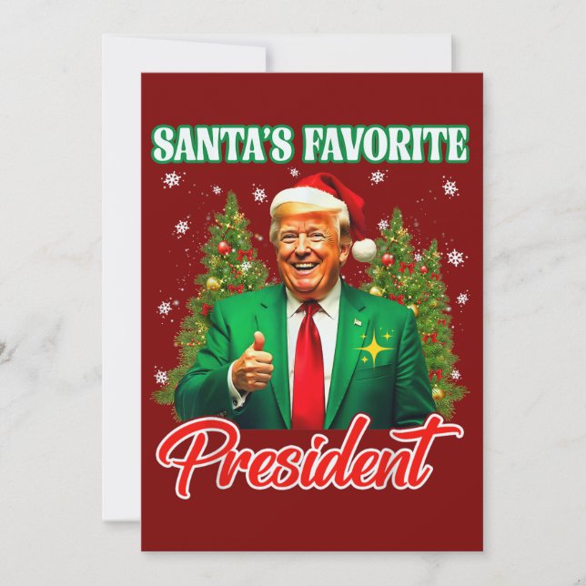 Trump Christmas Gift | Santa's Favorite President Holiday Card (Front)