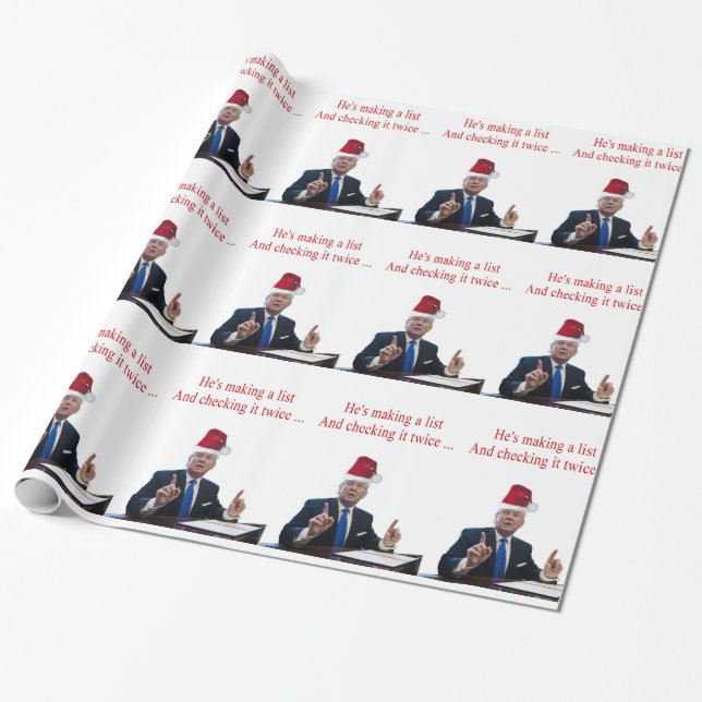 Trump Christmas: He's making a list Wrapping Paper (Unrolled)