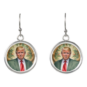 Trump Christmas MAGA Earrings