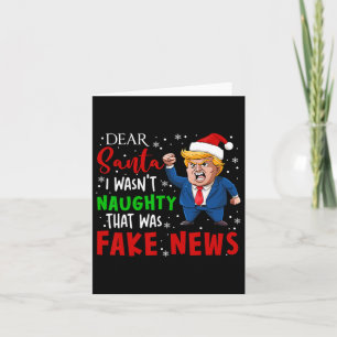 Trump Christmas Pajamas Dear Santa Fake News Funny Card
