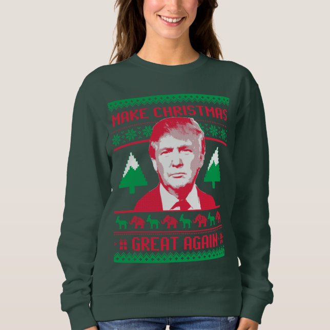 Trump Christmas Sweater - Make Christmas Great Aga (Front)