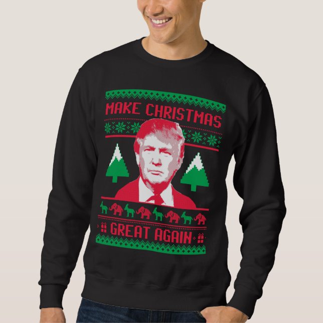 Trump Christmas Sweater - Make Christmas Great Aga (Front)