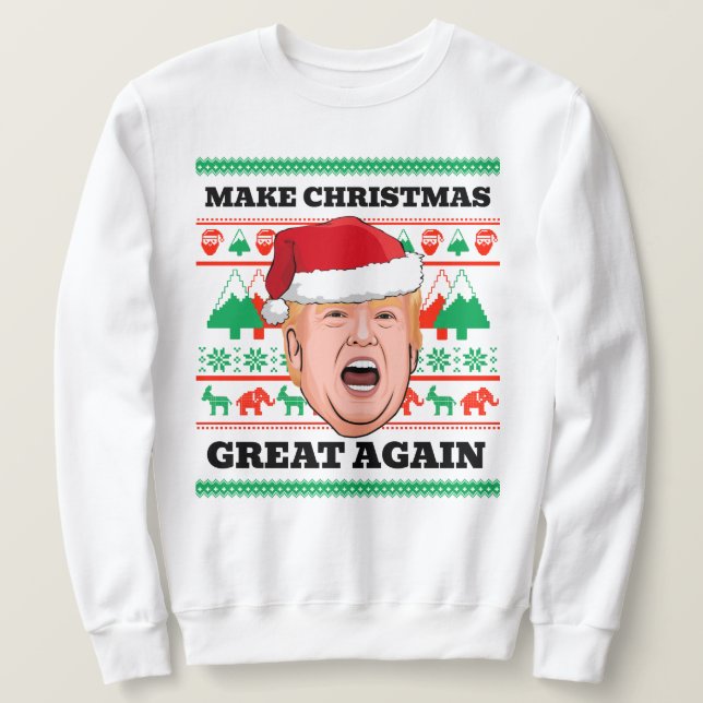 Trump Christmas Sweater Make Christmas Great Again (Design Front)