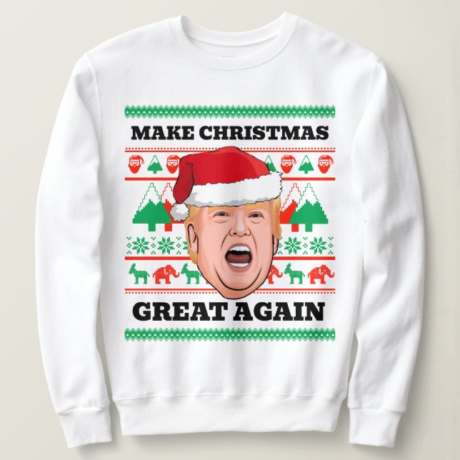Trump Christmas Sweater Make Christmas Great Again (Design Front)