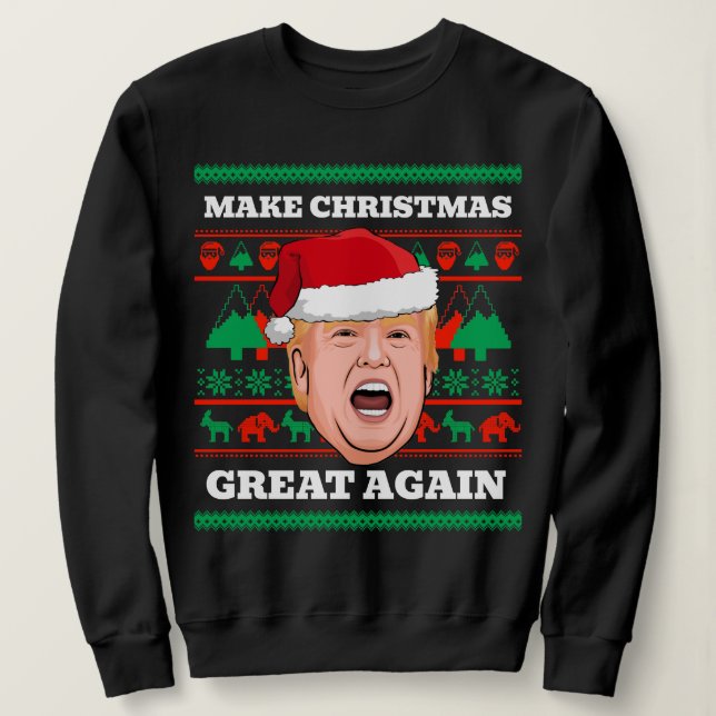 Trump Christmas Sweater Make Christmas Great Again (Design Front)