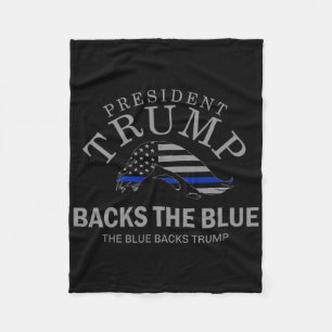 Trump Cks The Blue Thin Blue Line Flag Police Supp Fleece Blanket