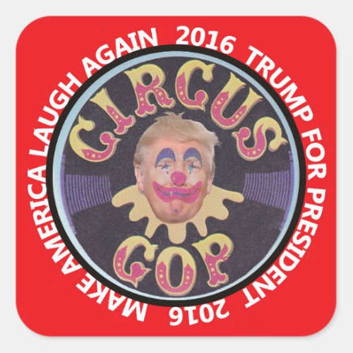 Trump Clown Square Sticker