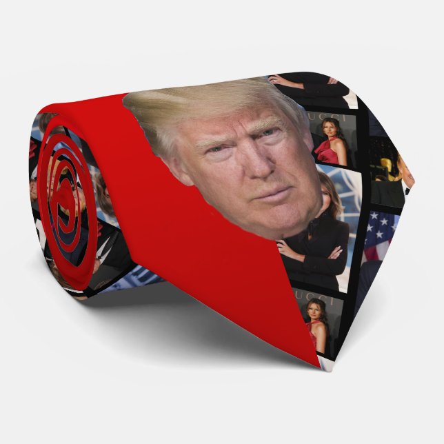 TRUMP-COLLAGE NECK TIE (Rolled)