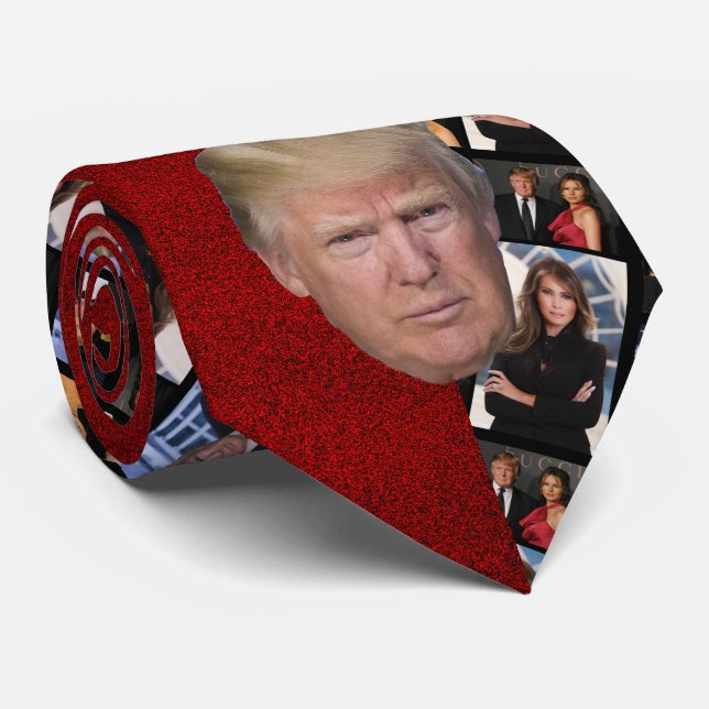 TRUMP-COLLAGE NECK TIE (Rolled)