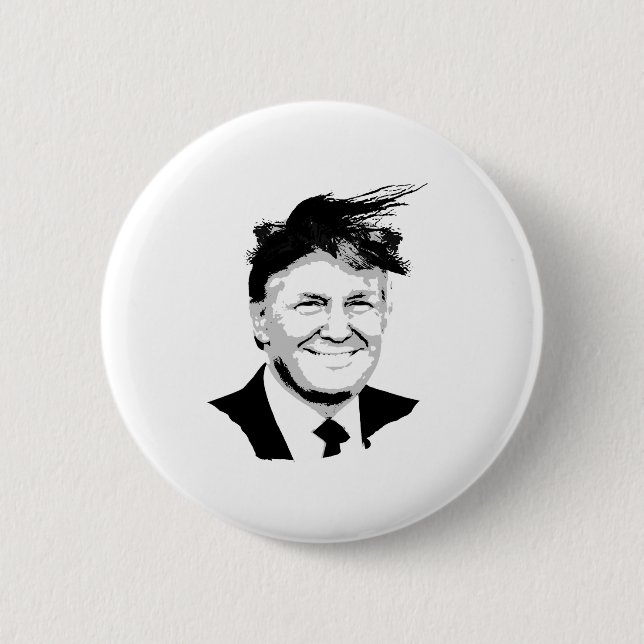Trump Comb Over Pinback Button (Front)