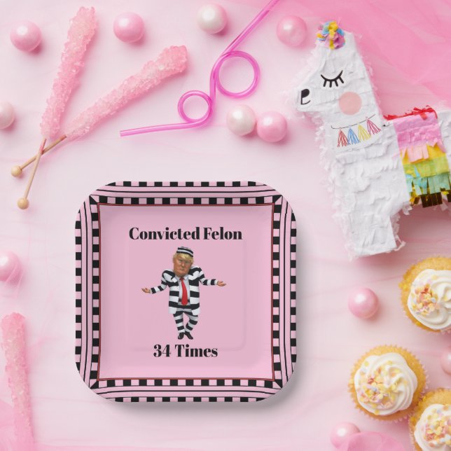 Trump Convicted Felon Paper Plate (Party)