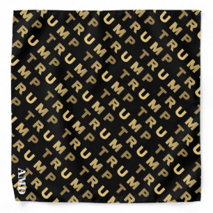 Trump Cool Faux Gold Pattern Optional Monogram Bandana