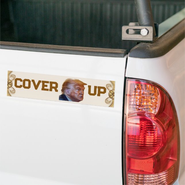 Trump Cover Up Bumper Sticker (On Truck)