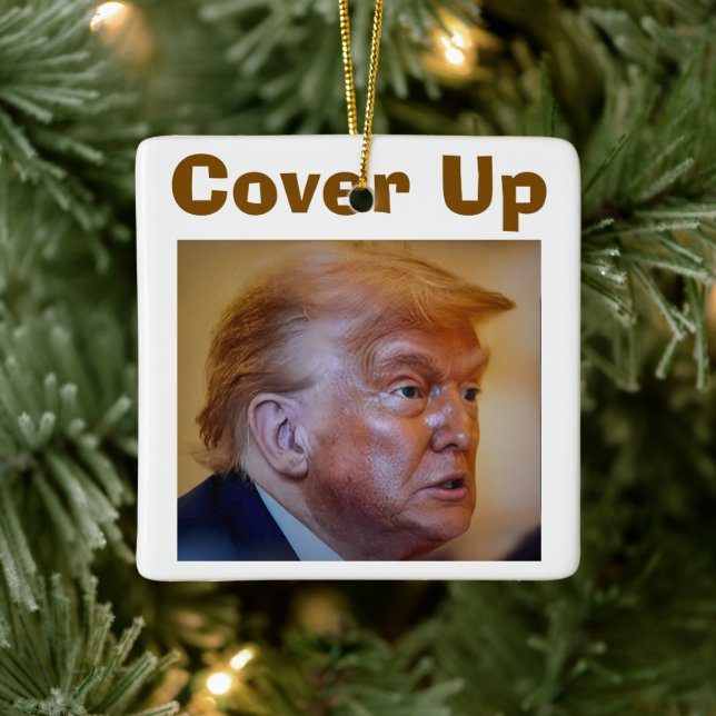 Trump/Cover Up Ceramic Ornament (Tree)