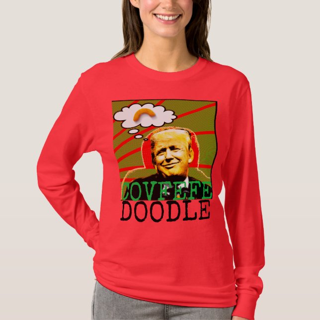 Trump Covfefe Doodle Ugly Christmas Sweater, women T-Shirt (Front)
