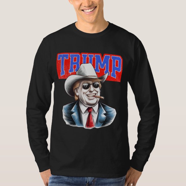 Trump Cowboy - Bold Political Statement Graphic Te T-Shirt (Front)