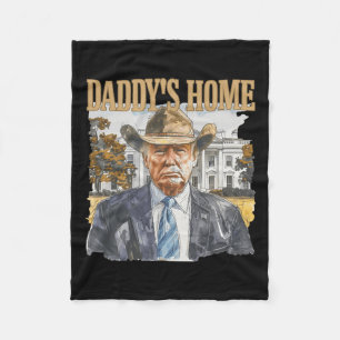 Trump Cowboy Western Daddy's Home Take America Bac Fleece Blanket