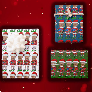 Trump Custom Face photo Elf Christmas Funny Trump  Wrapping Paper Sheets