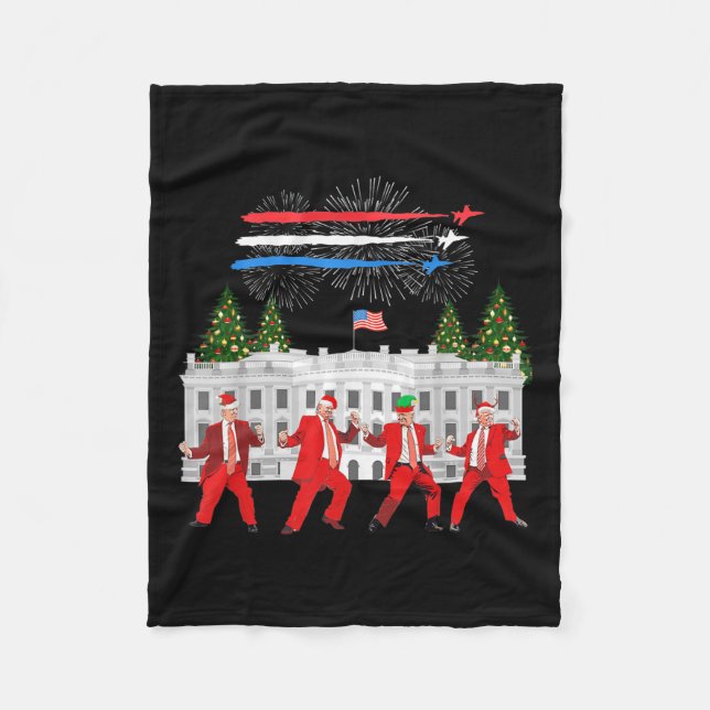Trump Daddys Home White House Dance Make Xmas Grea Fleece Blanket (Front)