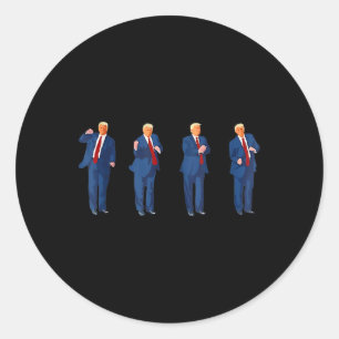 Trump Dance 4th Of July Trump 2025 Classic Round Sticker