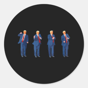 Trump Dance 4th Of July Trump 2025 Classic Round Sticker