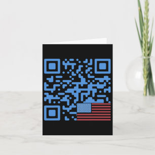 Trump Dance Qr Code Vintage Usa Flag Trump -elepha Card