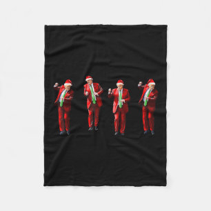 Trump Dance Santa Claus Christmas Xmas Pajamas Hol Fleece Blanket