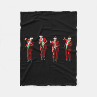 Trump Dance Santa Claus Christmas Xmas Pajamas Hol Fleece Blanket