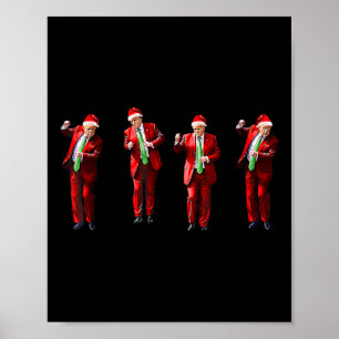 Trump Dance Santa Claus Christmas Xmas Pajamas Hol Poster