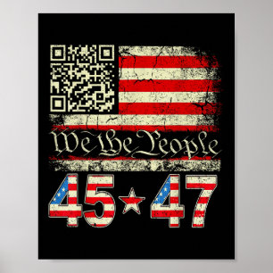 Trump Dance Troll Qr Funny Trump Dance Code Retro  Poster