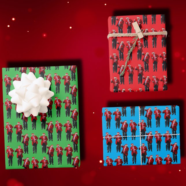 Trump Dance | Trump Santa Hat Claus Dance Wrapping Paper Sheets (Creator Uploaded)