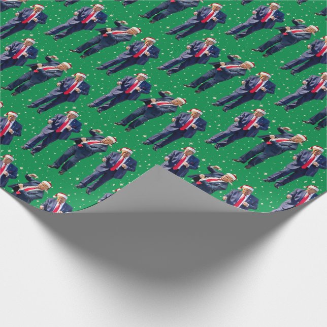 Trump Dance Wrapping Paper | Santa Trump Gift Wrap (Corner)