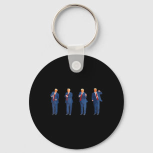 Trump Dancing America 47 And 4th Of July Fathers D Keychain