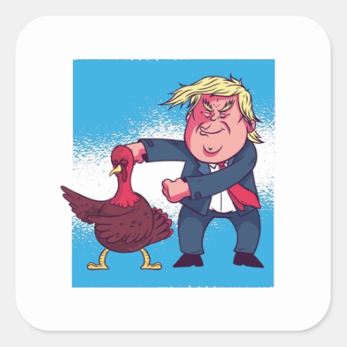 Trump dancing Thanksgiving Turkey Gift Square Sticker