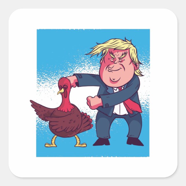 Trump dancing Thanksgiving Turkey Gift Square Sticker (Front)