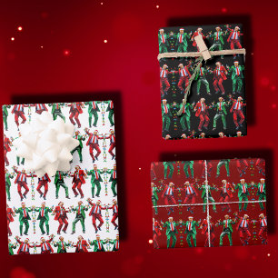 Trump Dancing Trump Santa Hat Dance Christmas Wrapping Paper Sheets