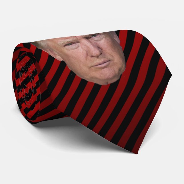 TRUMP DARK RED AND BLACK NECK TIE (Rolled)