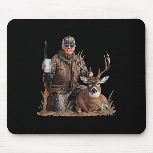Trump Deer Hunting Donald Trump Old School Camoufl Mouse Pad (Front)