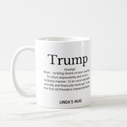 trump definition political funny coffee mug