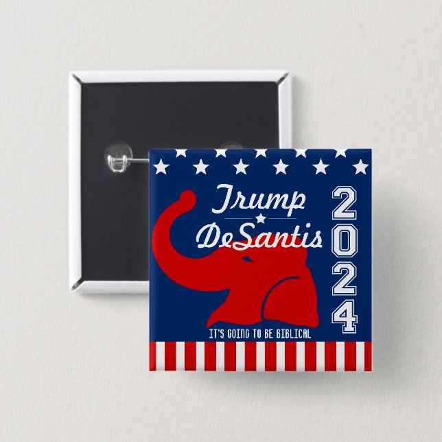 TRUMP DESANTIS 2024 BIBLICAL BUTTON (Front & Back)