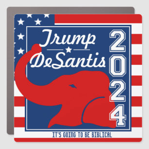 TRUMP DESANTIS 2024 BIBLICAL CAR MAGNET