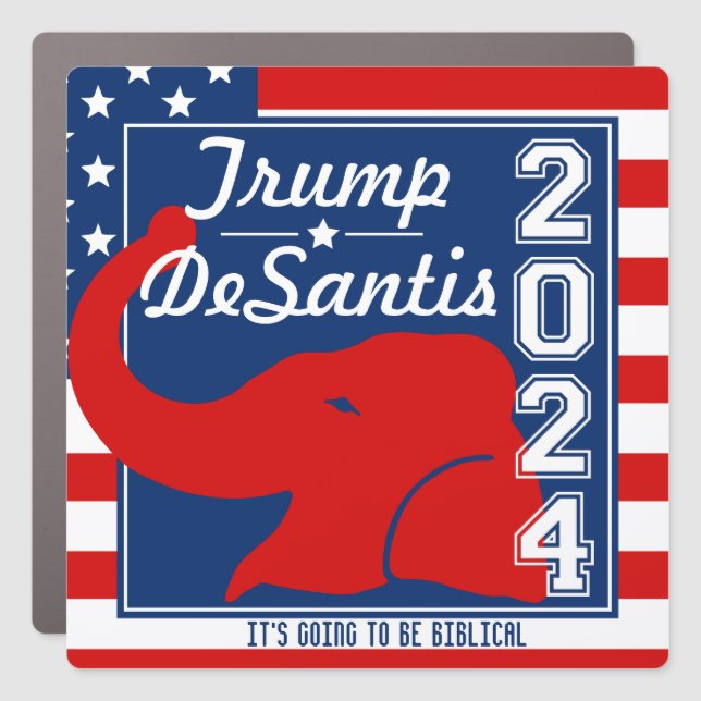TRUMP DESANTIS 2024 BIBLICAL CAR MAGNET (Front)