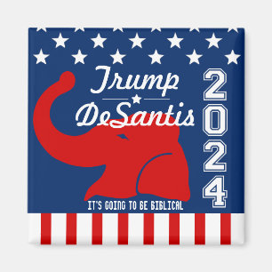 TRUMP DESANTIS 2024 BIBLICAL MAGNET