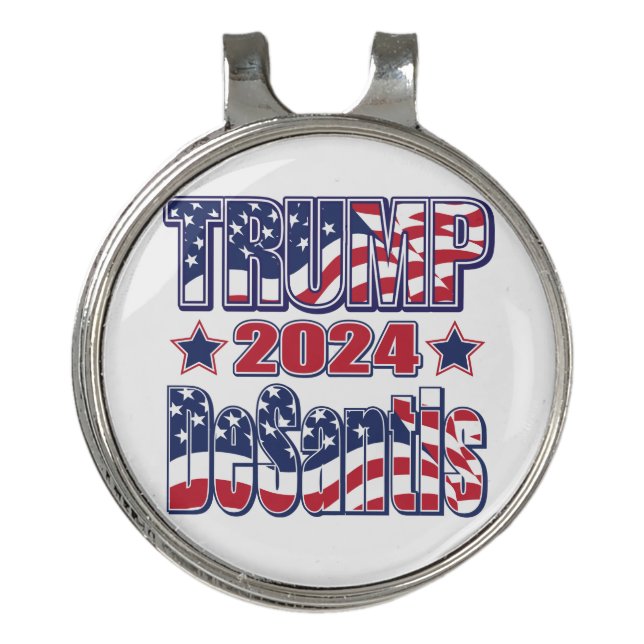 Trump DeSantis 2024 Golf Hat Clip (Front)