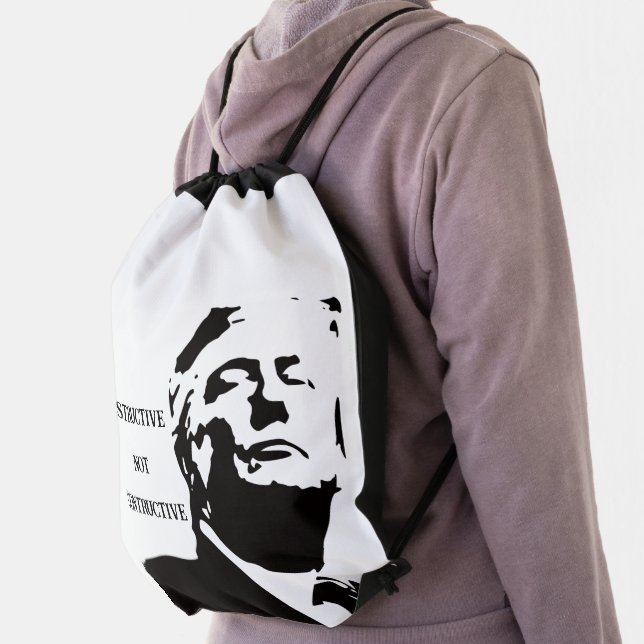 Trump/Destructive Not Constructive Drawstring Bag (Insitu)