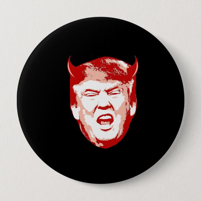 Trump Devil Head - Anti-Trump - Button (Front)