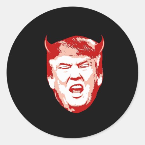 Trump Devil Head _ Anti_Trump _ Classic Round Sticker