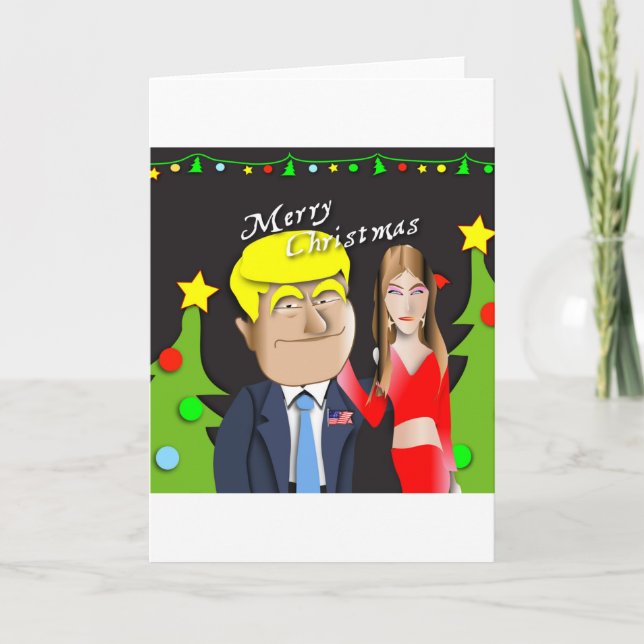 Trump, Donald, Melania, Christmas, gift, present, Holiday Card (Front)