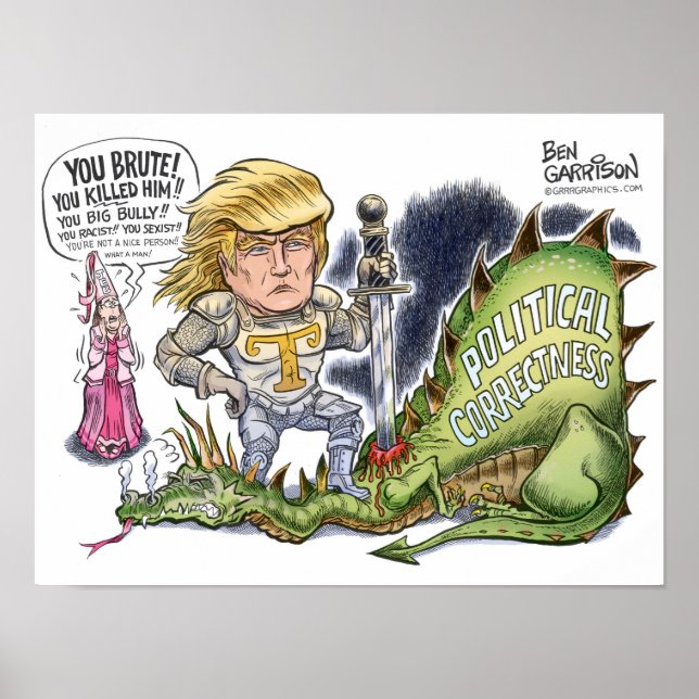 Trump dragon slayer 16" x 12",Poster Paper (Matte) Poster (Front)