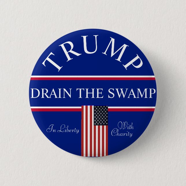 Trump Drain the Swamp  Button (Front)
